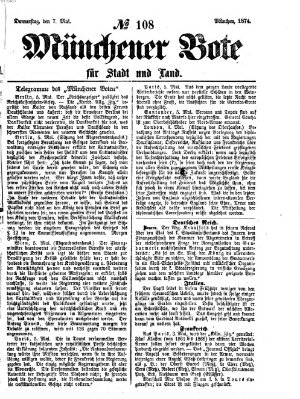 Münchener Bote für Stadt und Land Donnerstag 7. Mai 1874