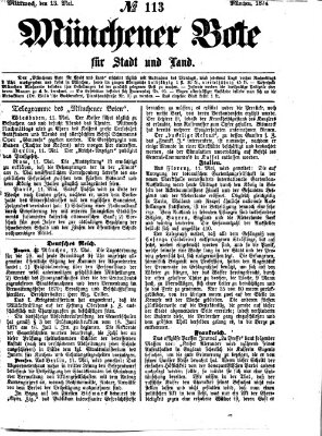 Münchener Bote für Stadt und Land Mittwoch 13. Mai 1874