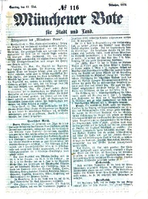 Münchener Bote für Stadt und Land Sonntag 17. Mai 1874