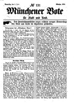 Münchener Bote für Stadt und Land Donnerstag 4. Juni 1874