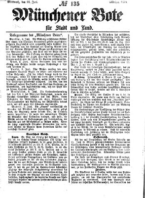 Münchener Bote für Stadt und Land Mittwoch 10. Juni 1874