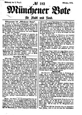 Münchener Bote für Stadt und Land Mittwoch 5. August 1874