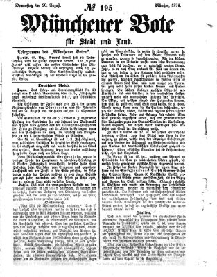 Münchener Bote für Stadt und Land Donnerstag 20. August 1874