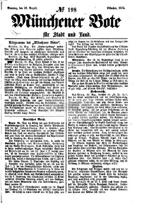 Münchener Bote für Stadt und Land Sonntag 23. August 1874