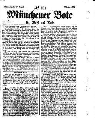 Münchener Bote für Stadt und Land Donnerstag 27. August 1874