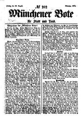 Münchener Bote für Stadt und Land Freitag 28. August 1874