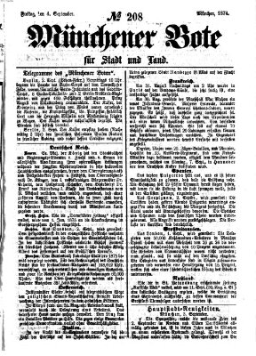 Münchener Bote für Stadt und Land Freitag 4. September 1874