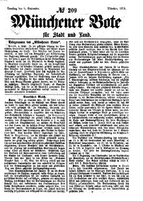 Münchener Bote für Stadt und Land Samstag 5. September 1874