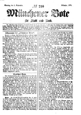 Münchener Bote für Stadt und Land Sonntag 6. September 1874