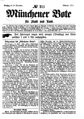 Münchener Bote für Stadt und Land Dienstag 8. September 1874