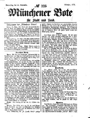 Münchener Bote für Stadt und Land Donnerstag 24. September 1874