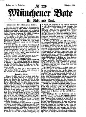 Münchener Bote für Stadt und Land Freitag 25. September 1874