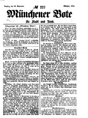 Münchener Bote für Stadt und Land Samstag 26. September 1874