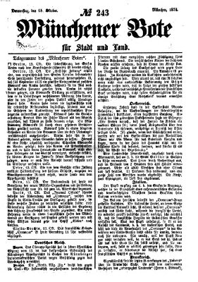 Münchener Bote für Stadt und Land Donnerstag 15. Oktober 1874