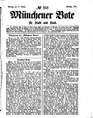 Münchener Bote für Stadt und Land Sonntag 25. Oktober 1874