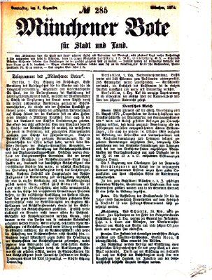 Münchener Bote für Stadt und Land Donnerstag 3. Dezember 1874