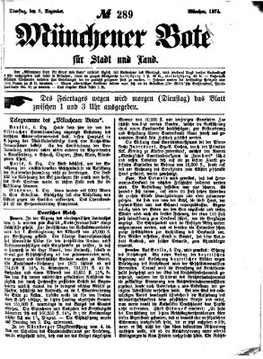 Münchener Bote für Stadt und Land Dienstag 8. Dezember 1874