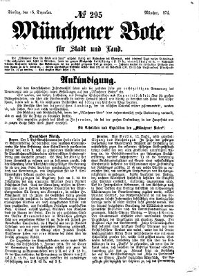 Münchener Bote für Stadt und Land Dienstag 15. Dezember 1874