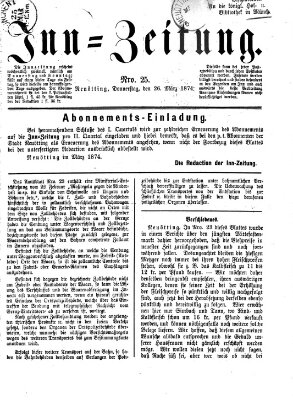 Inn-Zeitung Donnerstag 26. März 1874