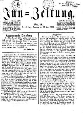 Inn-Zeitung Sonntag 14. Juni 1874