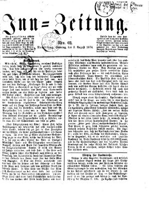 Inn-Zeitung Sonntag 2. August 1874