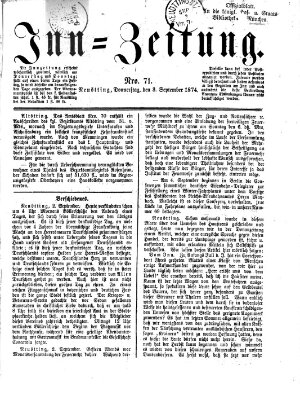 Inn-Zeitung Donnerstag 3. September 1874