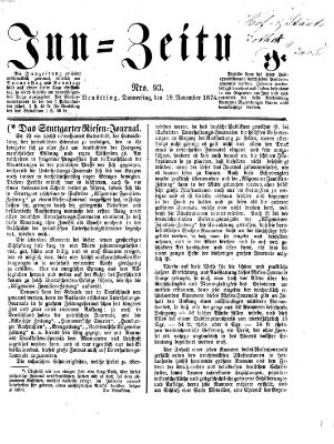 Inn-Zeitung Donnerstag 19. November 1874