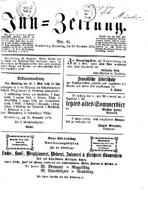 Inn-Zeitung Donnerstag 26. November 1874