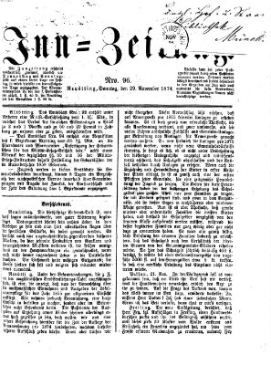 Inn-Zeitung Sonntag 29. November 1874