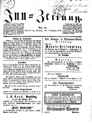 Inn-Zeitung Sonntag 6. Dezember 1874