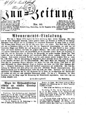 Inn-Zeitung Donnerstag 24. Dezember 1874