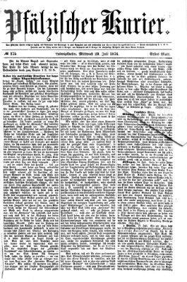 Pfälzischer Kurier Mittwoch 29. Juli 1874