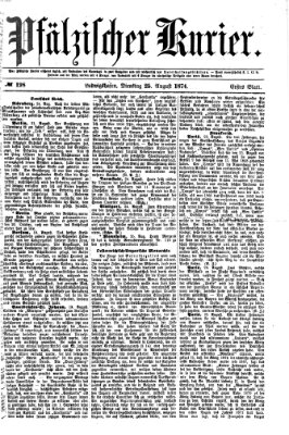 Pfälzischer Kurier Dienstag 25. August 1874