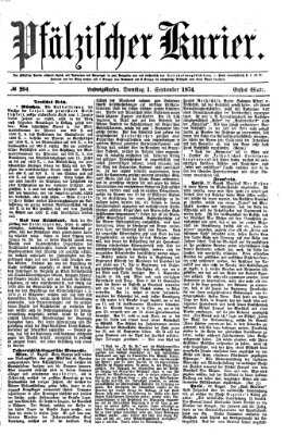 Pfälzischer Kurier Dienstag 1. September 1874