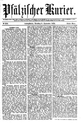 Pfälzischer Kurier Dienstag 8. September 1874