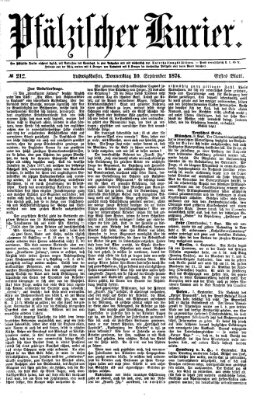 Pfälzischer Kurier Donnerstag 10. September 1874