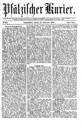 Pfälzischer Kurier Freitag 11. September 1874