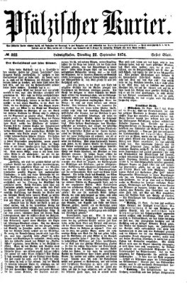 Pfälzischer Kurier Dienstag 22. September 1874