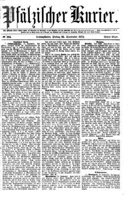 Pfälzischer Kurier Freitag 25. September 1874