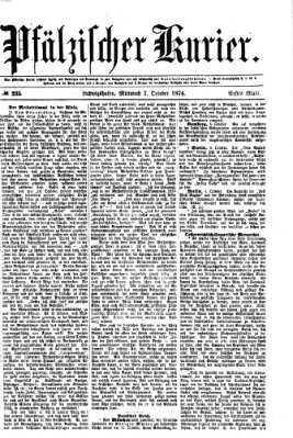 Pfälzischer Kurier Mittwoch 7. Oktober 1874