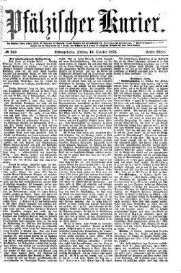 Pfälzischer Kurier Freitag 16. Oktober 1874