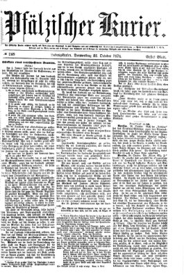 Pfälzischer Kurier Donnerstag 22. Oktober 1874