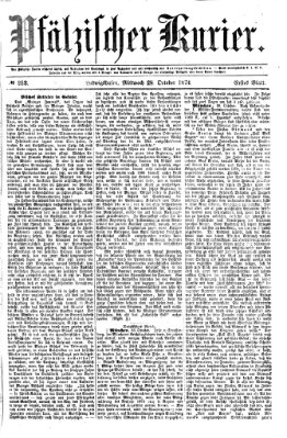 Pfälzischer Kurier Mittwoch 28. Oktober 1874