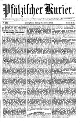 Pfälzischer Kurier Freitag 30. Oktober 1874