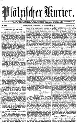 Pfälzischer Kurier Donnerstag 5. November 1874