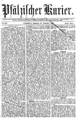 Pfälzischer Kurier Samstag 14. November 1874