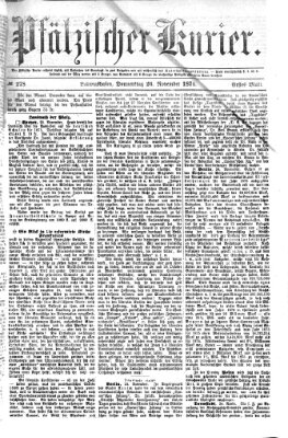 Pfälzischer Kurier Donnerstag 26. November 1874