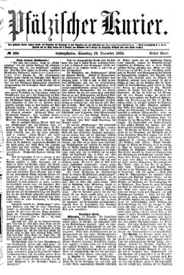 Pfälzischer Kurier Samstag 19. Dezember 1874