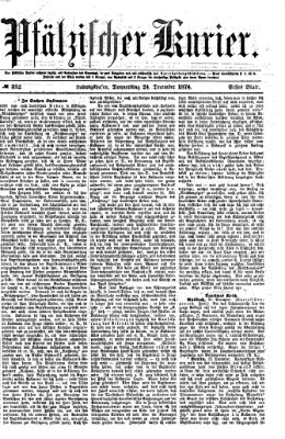Pfälzischer Kurier Donnerstag 24. Dezember 1874