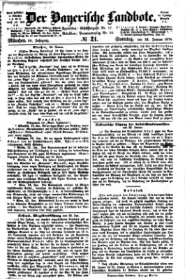 Der Bayerische Landbote Sonntag 25. Januar 1874